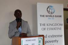 Acting WR , Dr Geoffrey Bisoborwa delivering remarks on behalf of WHO