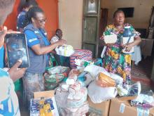 Care givers receive packages