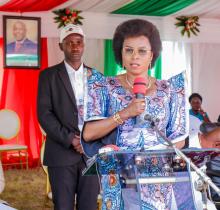 La Première Dame du Burundi lors de son allocution.