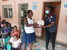 Care givers receive packages