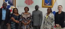 Hon Vice President of  Liberia, Hon. Dr Jewel Howard Taylor , WHO country Rep  and technical officers of MOH and WHO during the launch of the WBFW in Liberia