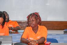 Mariam, à la Journée orange du Bureau OMS Côte d'Ivoire, contre les VBG