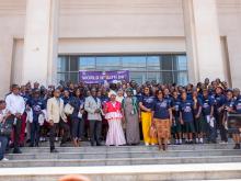  First Lady of the Republic of Liberia, Madam Kartumu Y. Boakai with Partners and Students during the commemoration of WHD