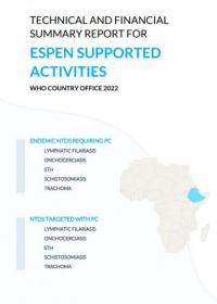 TECHNICAL AND FINANCIAL SUMMARY REPORT FOR  ESPEN SUPPORTED ACTIVITIES WHO COUNTRY OFFICE 2022