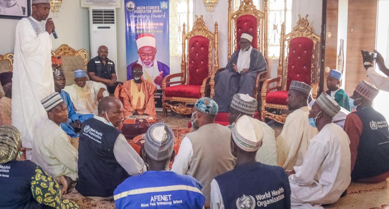 High-level advocacy visit on community engagement to the Emir of Fika. © Kingsley Igwebuike/WHO