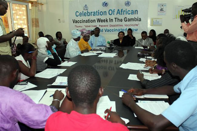 Press briefing and launching of African Vaccination Week in progress