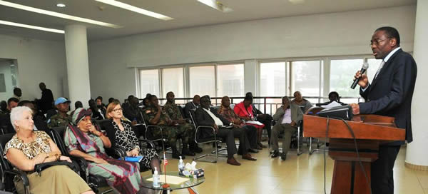 Dr Sambo addressing the National Task Force on Ebola of Liberia