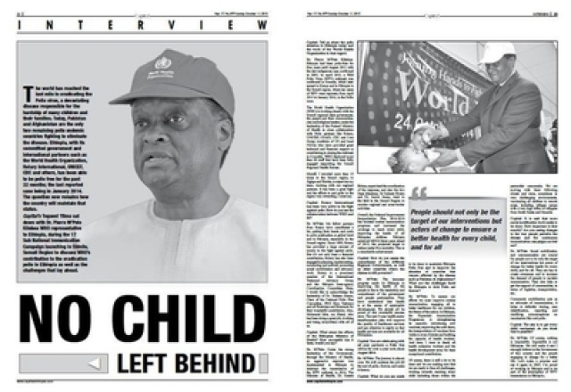 No Child Left Behind - Capital Newspaper Interview with the WHO Representative in Ethiopia