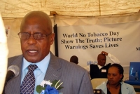 Assistant Minister of Health Mr G.U.S Matlhabaphiri giving the keynote address at the commemoration of World No Tobacco Day 2009 in Kasane