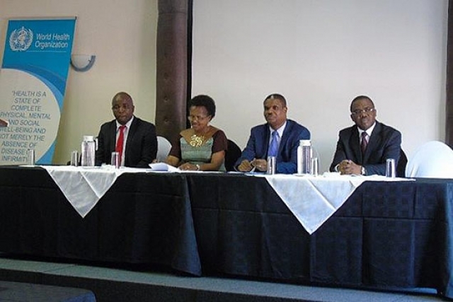 From right to left: Dr Adiele Onyeze, Dr Owen Kaluwa, Mrs Rejoice Nkambule and Mr Vusi Lokotfwako during the official opening of the workshops