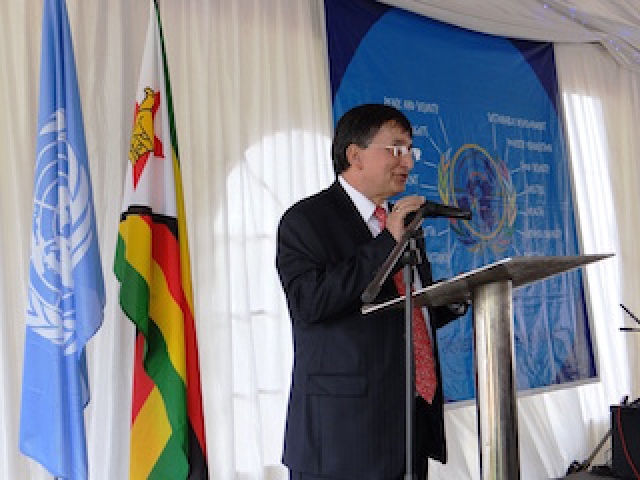 The Resident Coordinator giving his remarks