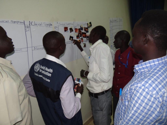 Clinicians carry out practical sessions on the WHO Clinical Staging of HIV-AIDS