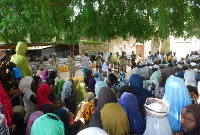 Sensitisation meeting with community members at the District head’s palace, Gwoza LGA in Borno state