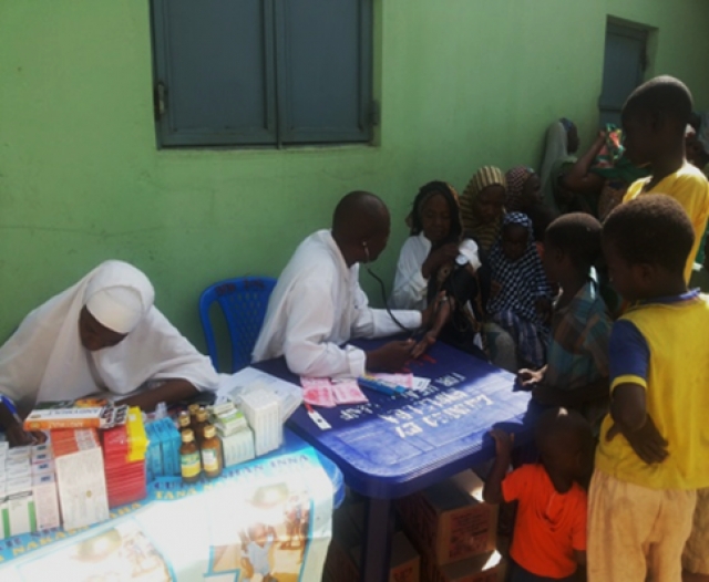Measuring blood pressure at Soba LGA of Kaduna State