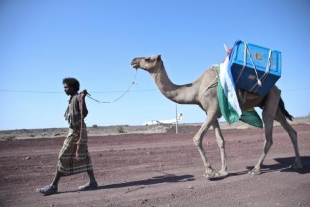 Vaccines being delivered to the most remote areas in Afar region, Ethiopia.