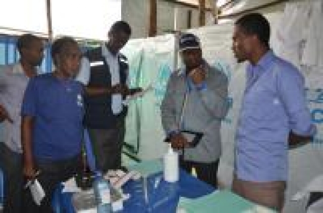 WHO rapid assessment team at Kule Refugee Camp.