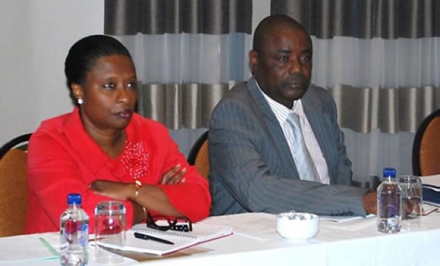MoHSS Under Secretary Policy Development and Resource Management, Mr Peter Ndaitwa and WHO Representative Dr Magda Robalo gave remarks at the meeting