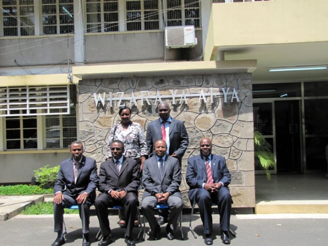 The WHO Regional Director for Africa, Dr. Luis Sambo in a group photo with the Minister for Health and Social Welfare, Hon. Dr. Hussein Mwinyi