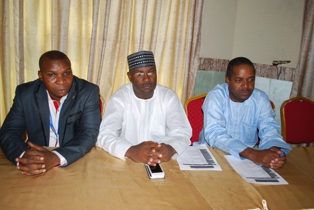 Dr Pascal Mkanda (right), Dr Abdullahi Sulaiman and Dr Audu Idowu at the quarterly review meeting