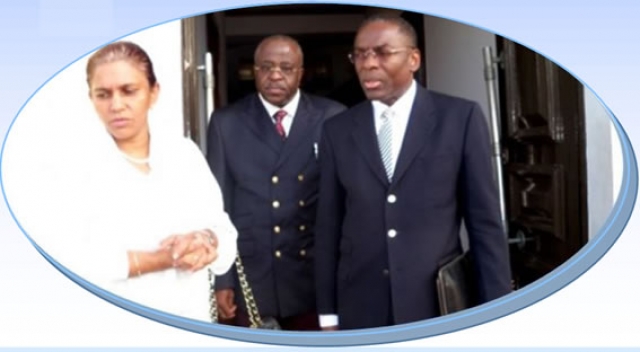 O Director Regional da OMS (à direita), a Ministra-Adjunta e da Saúde (à esquerda) e o Representante da OMS a.i. em Cabo Verde (ao centro)