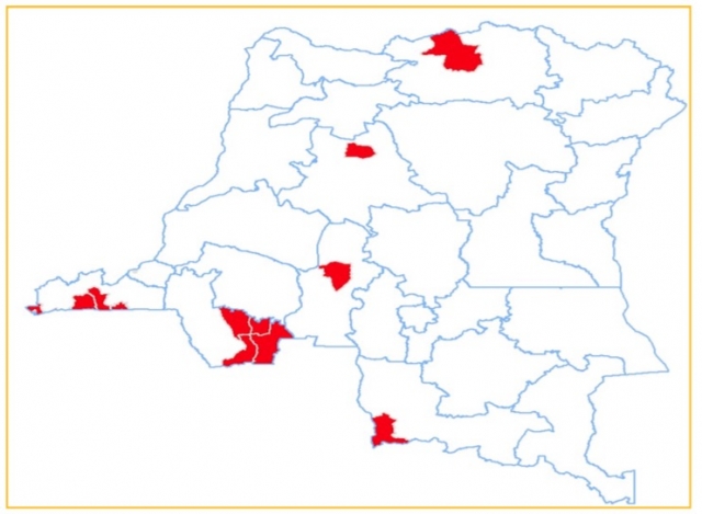 Zone de santé avec au moins un cas confirmé de fièvre jaune, 1er septembre 2016