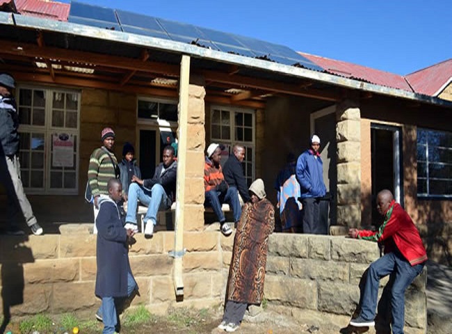 01 Young men queue for Voluntary Medical Male Circumcision at Scott Hospital, Morija