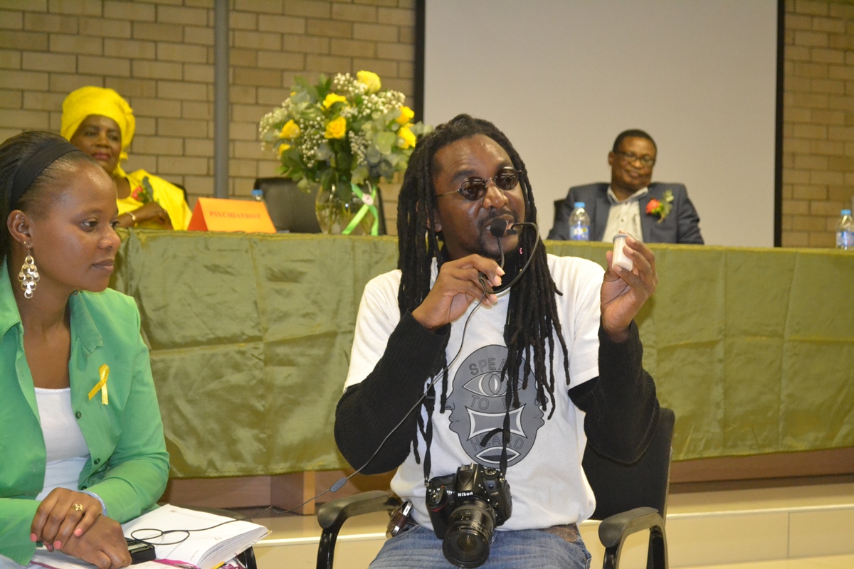 Mr Amakali shares  his journey of living with a mental illness at the World Mental Health Day public lecture