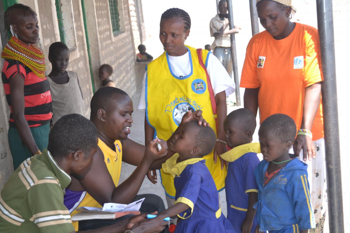 Health workers in Marsabit County during a polio campaign in April 2017