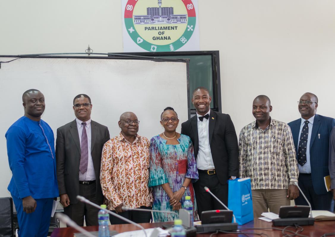 Dr Moeti with some Members of the Parliamentary Select Committee on Health