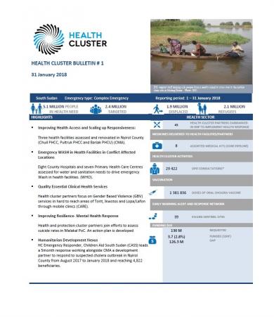 South Sudan Health Cluster Bulletins 2018