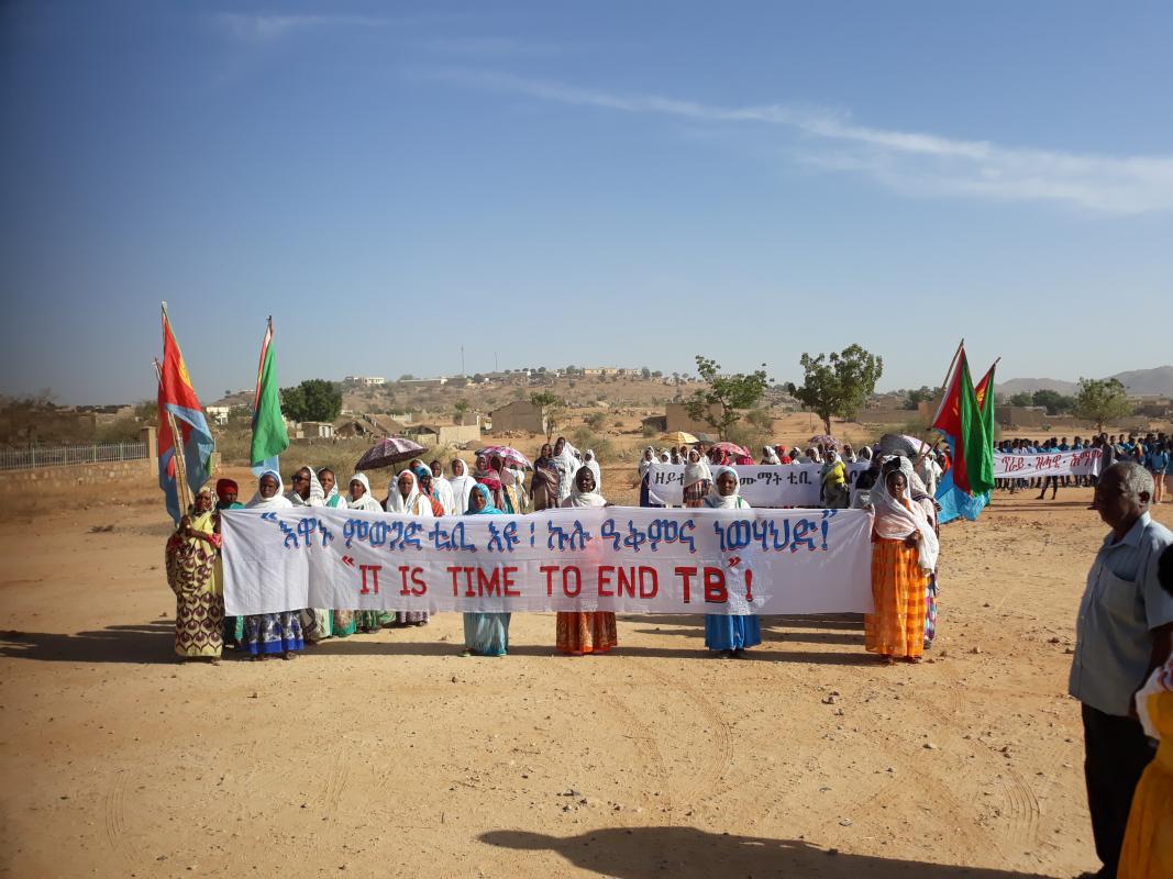 Participants of the event parading