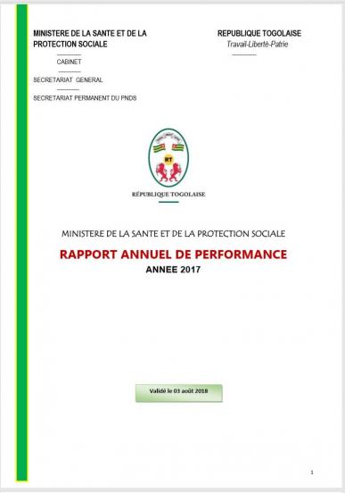 Togo, Rapport annuel de performance 2017