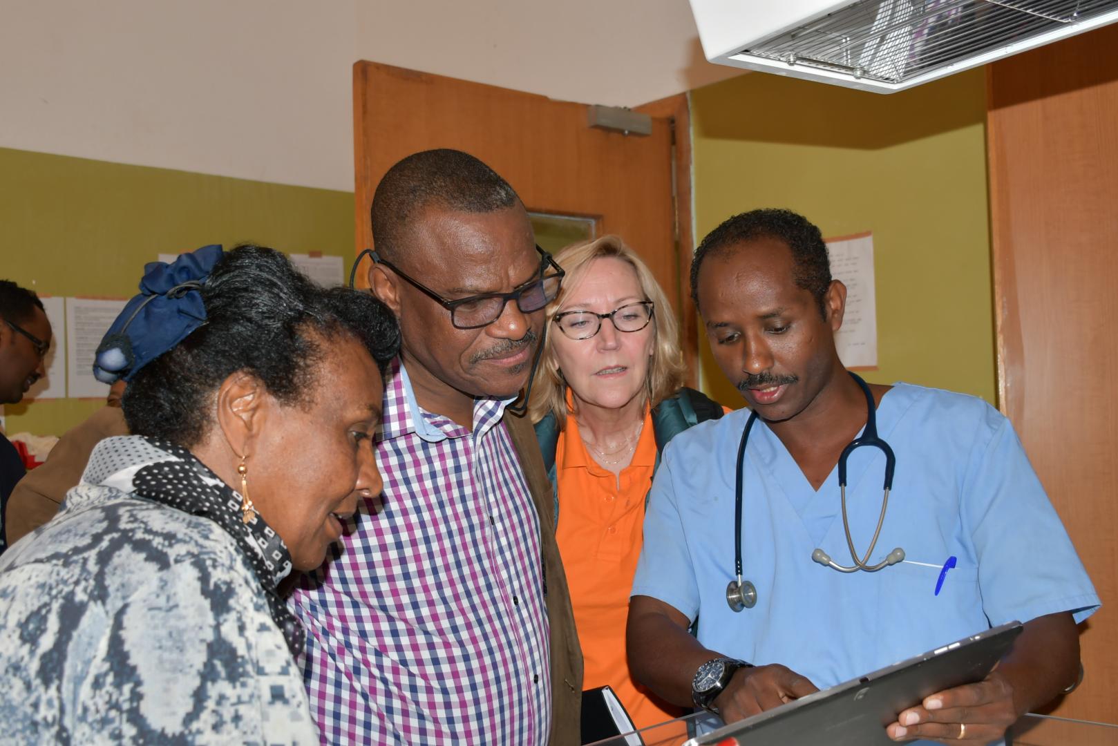 Honorable Minister of Health - Mrs Amina Nurhussien and the team being briefed