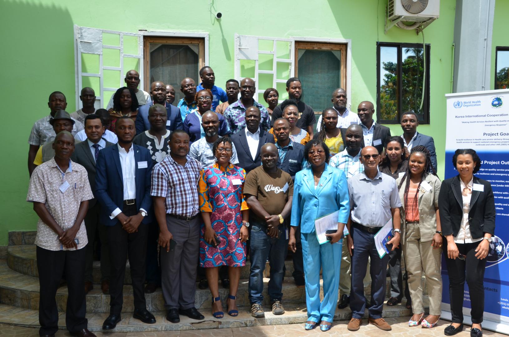 Group Photo with Her Excellency the Minister of Health; KOICA-WHO Health Service Resilience Project - Stakeholders Consultative Meeting, Gbarnga, Bong County, Liberia