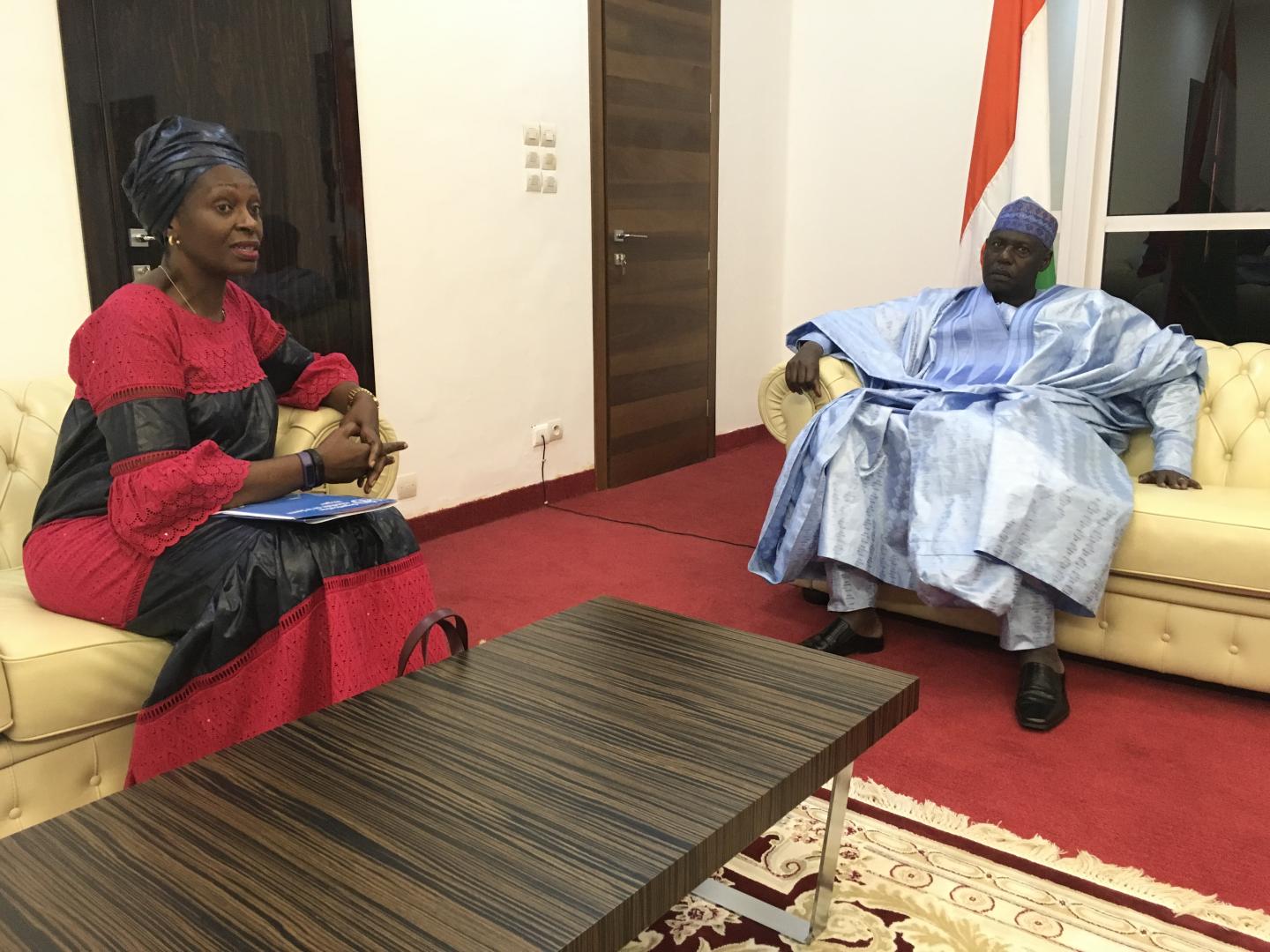 La Représentante ai de l’OMS au Niger lors de son entretien avec Son Excellence le Président de l’Assemblée Nationale du Niger