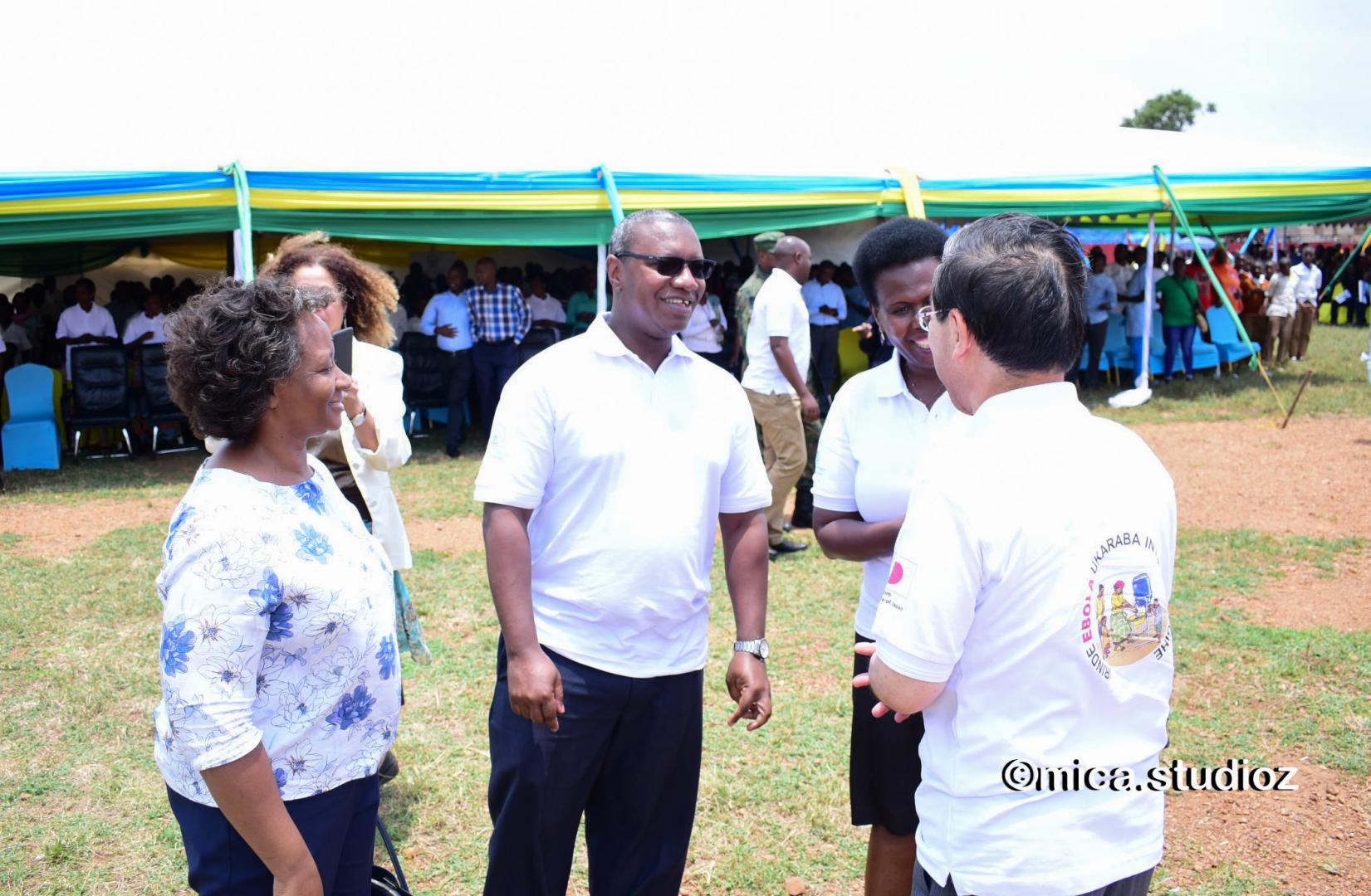 State Minister of Primary Health Care with Japanese Ambassador, WHO Representative and Mayor of Kicukiro were present