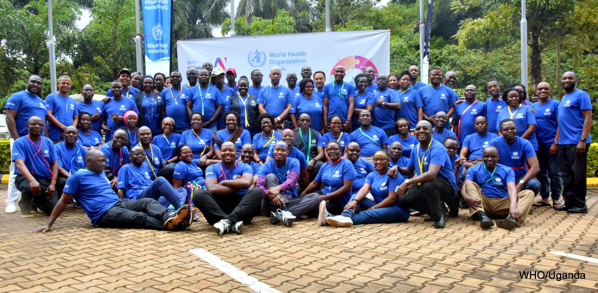 Staff of the WHO Country office in Uganda at Mbale Resort Hotel