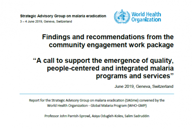  Rwanda Report on  WHO Framework on Community Engagement for Malaria Elimination