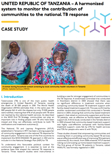 Monitoring the contribution of communities to the national TB response in Tanzania