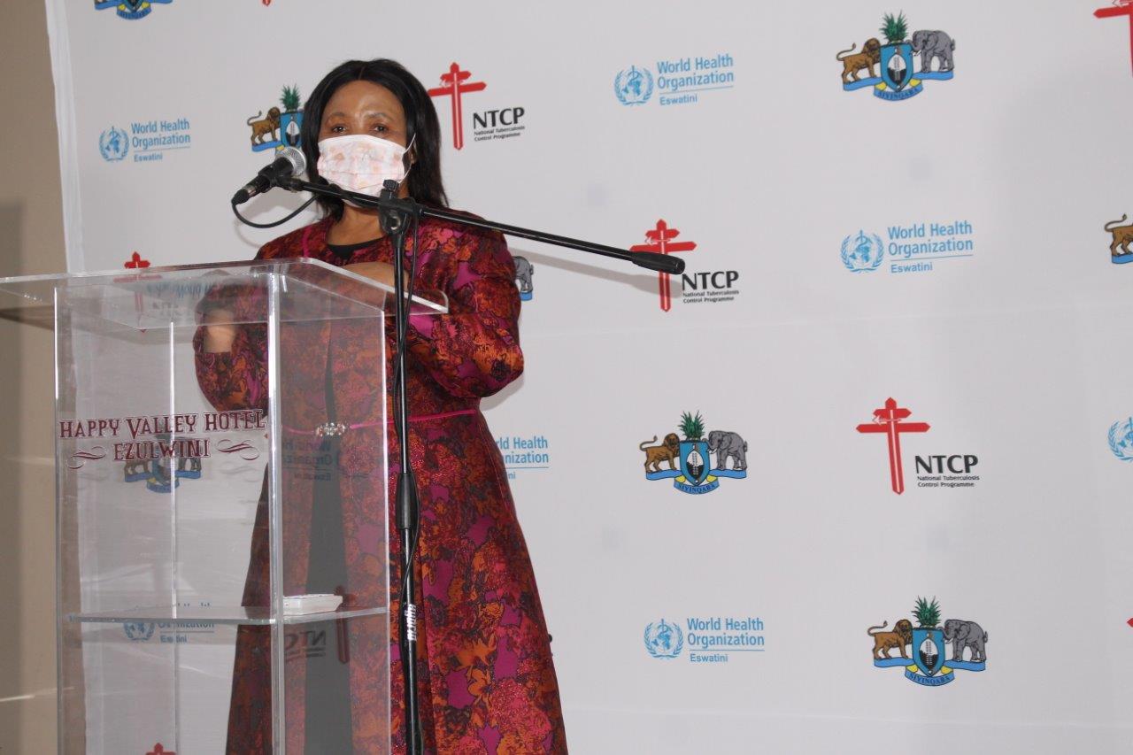 The Honourable Minister of Health, Senator Lizzie Nkosi making her remarks