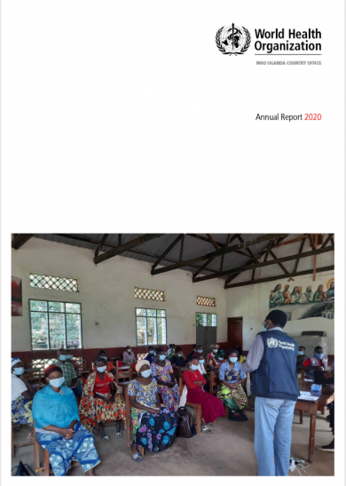 Cover page of the 2020 Annual report for WHO in Uganda