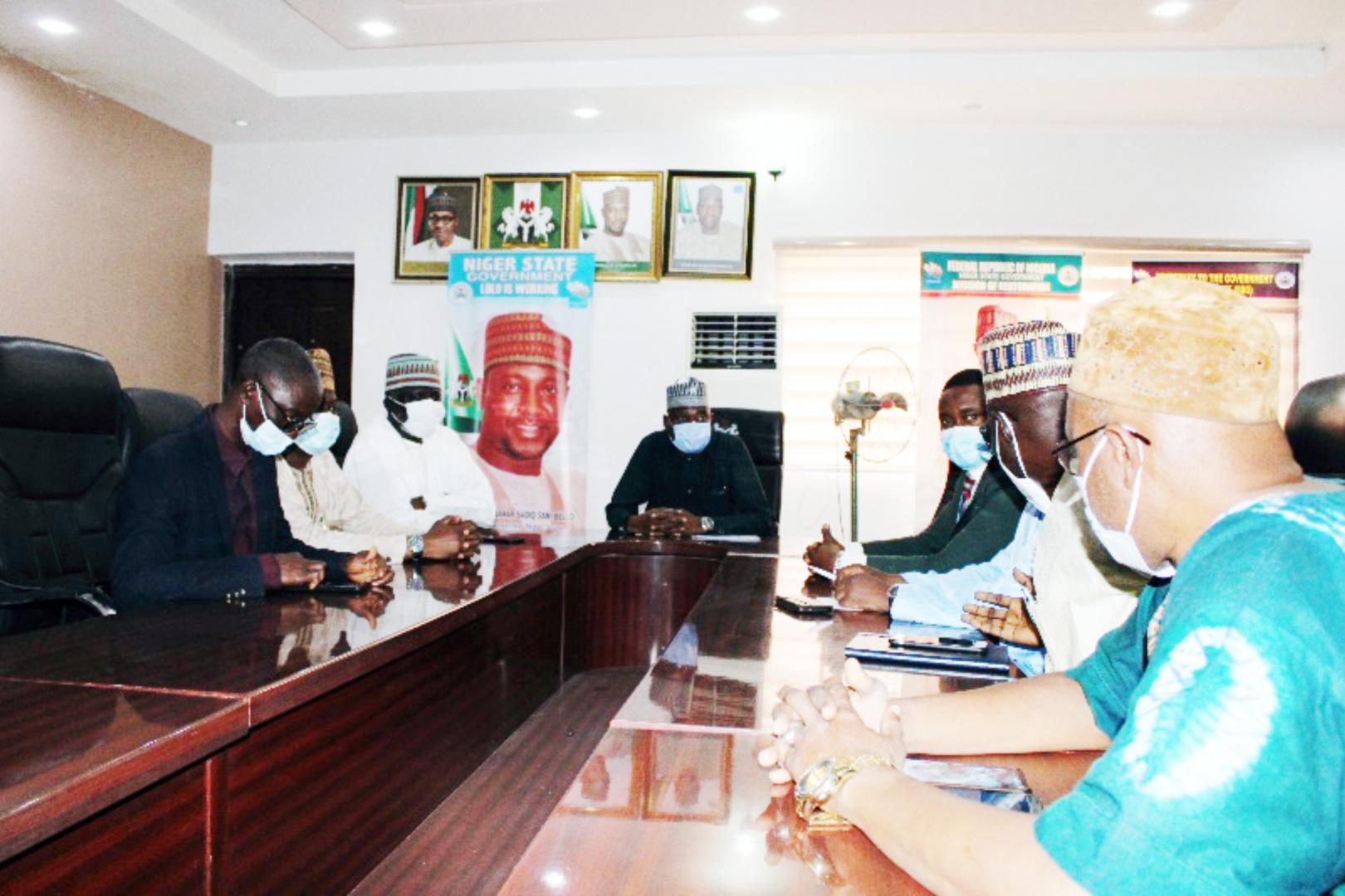 The Secretary to the Government of Niger State (SSG), Ahmed Ibrahim Matane, and members of the state Sanitation Steering committee