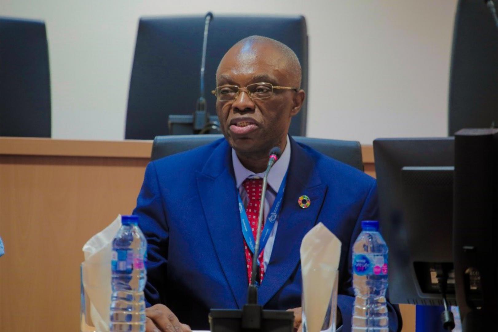 Dr Walter Kazadi Mulombo, WHO Representative and UN Resident Coordinator (Ad Interim) giving his remarks at the UN Day commemoration in Abuja. Photo credit_WHO_Ogbeidee