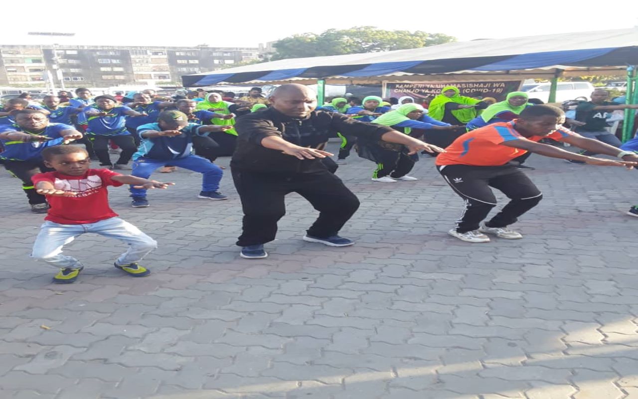 Aerobics session during the launch event