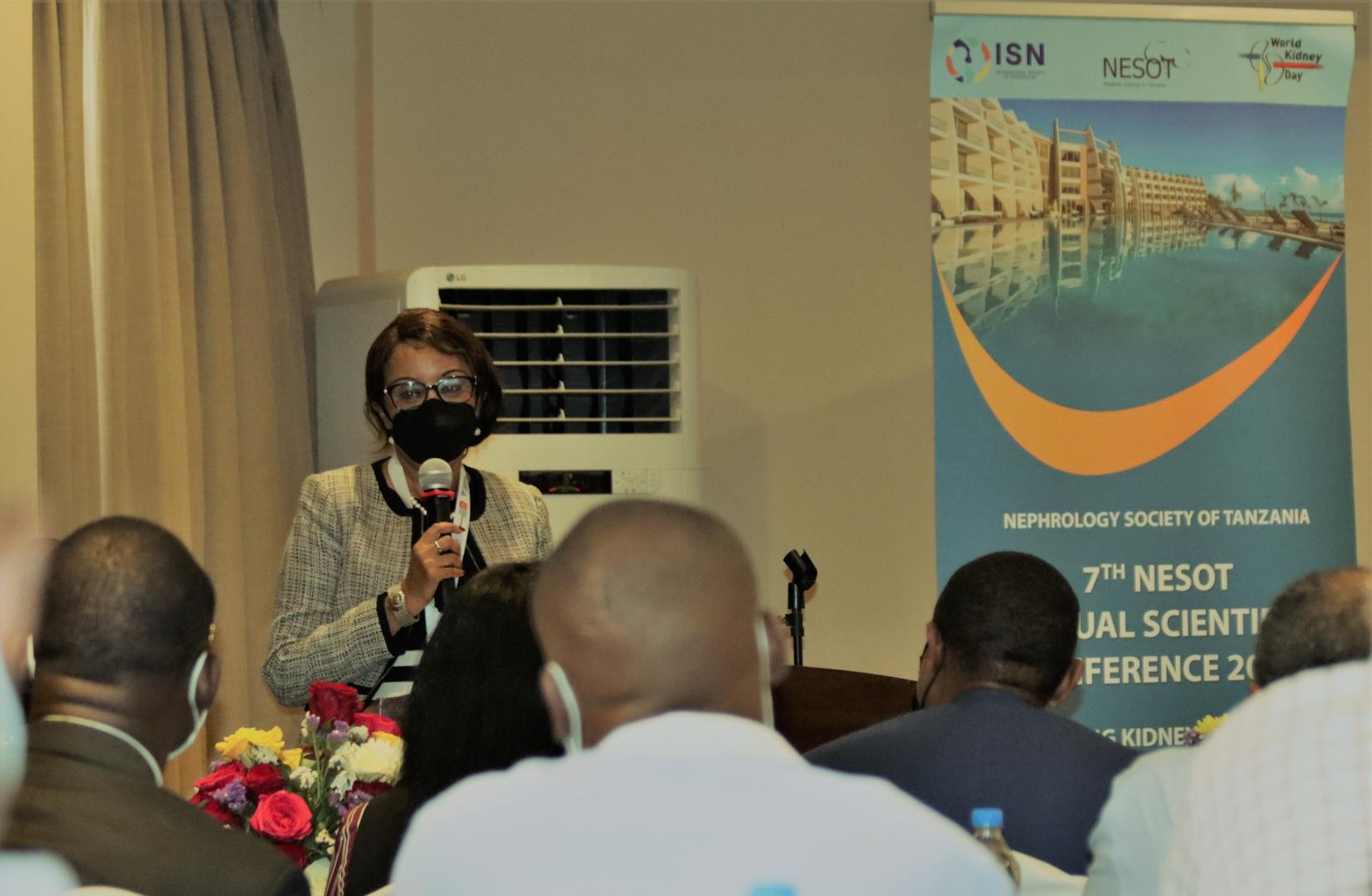 Dr. Tigest delivering remarks during the NESOT 7th Annual Scientific Conference