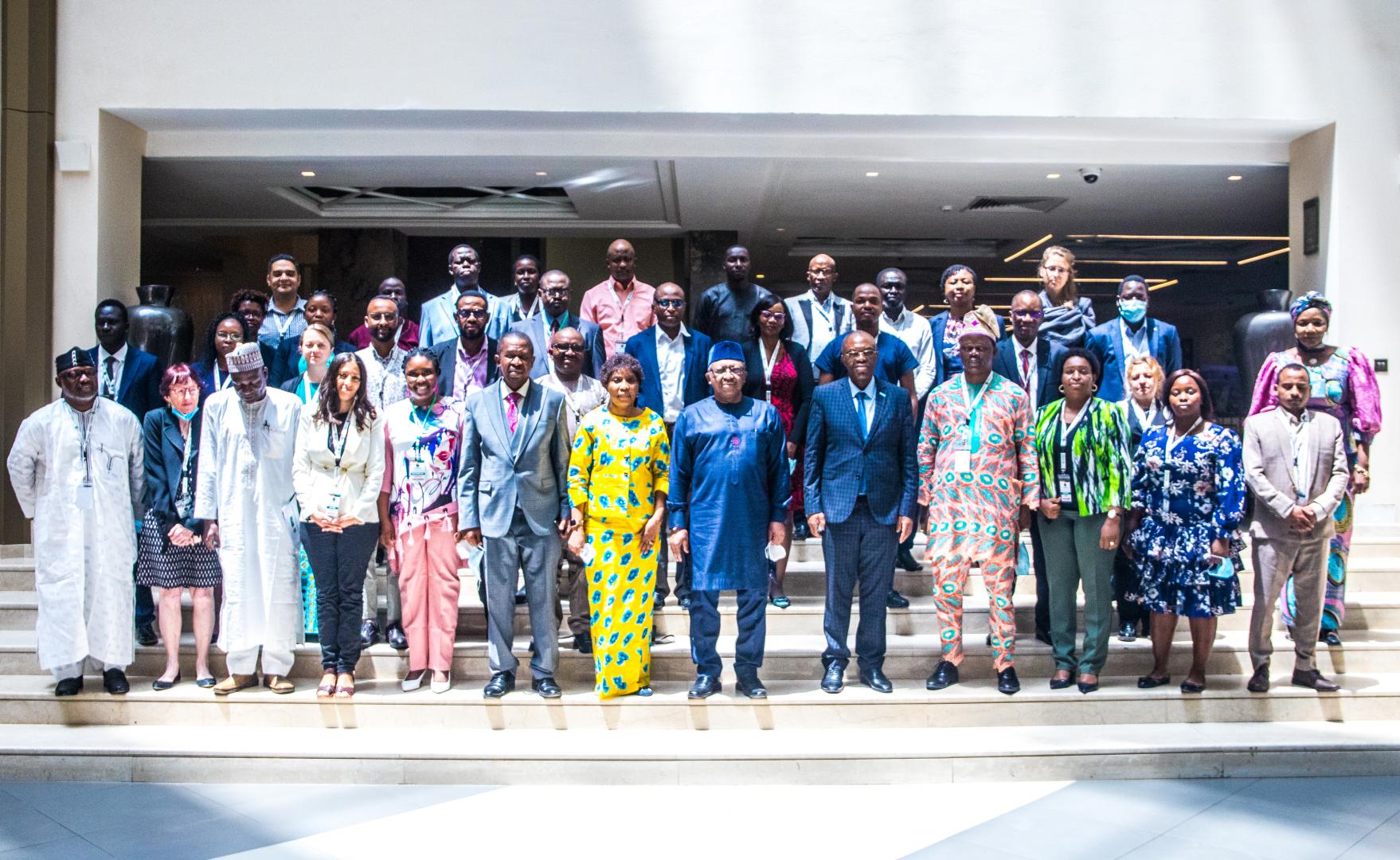 The Minister of health Osagie Ehanire, the WHO Country Rep, Walter K Mulombo, and cross section of participant at the even