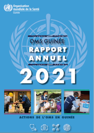 Page d'accueil du rapport annuel OMS Guinée