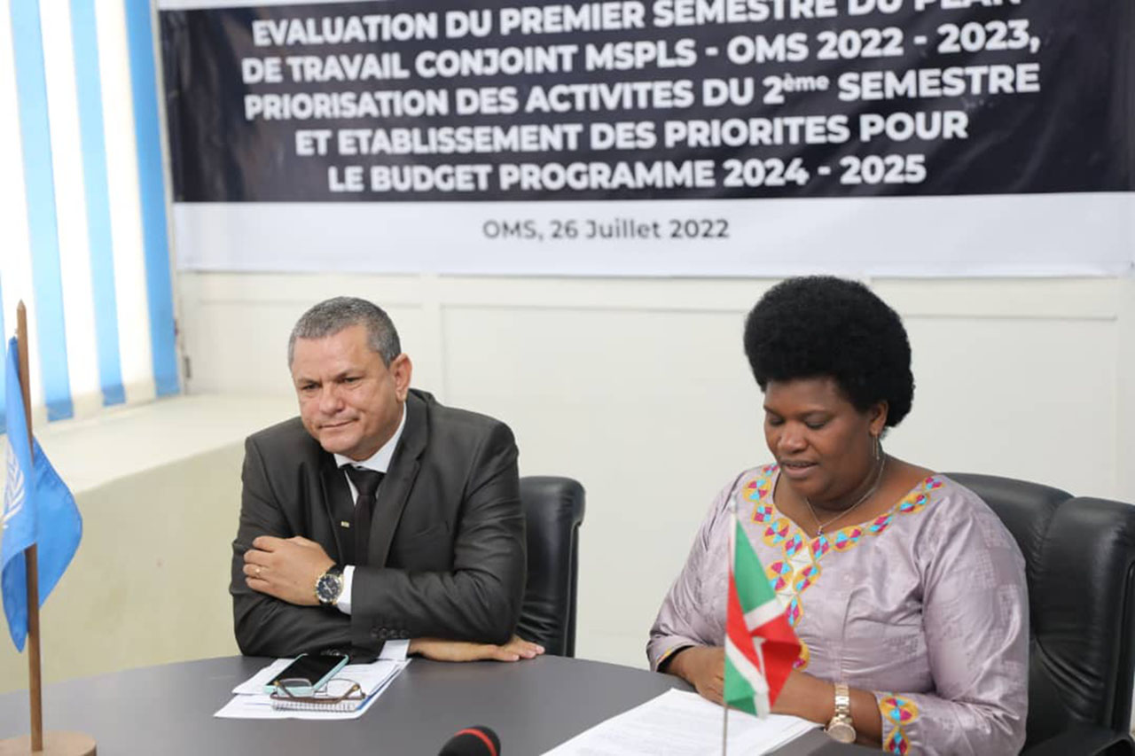 Réunion OMS-MSPLS pour l’évaluation   du 1er semestre du plan de travail 2022-2023 et présentation du budget programme 2024-2025