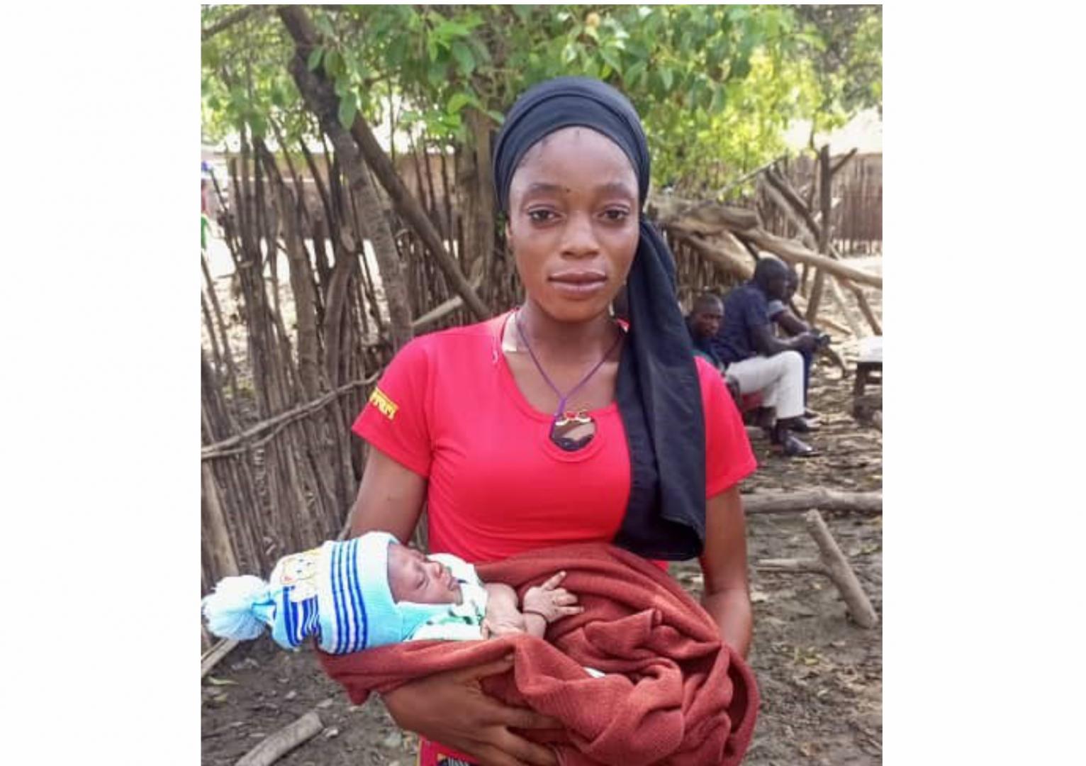 One of the mothers who gave birth at theIDP camp
