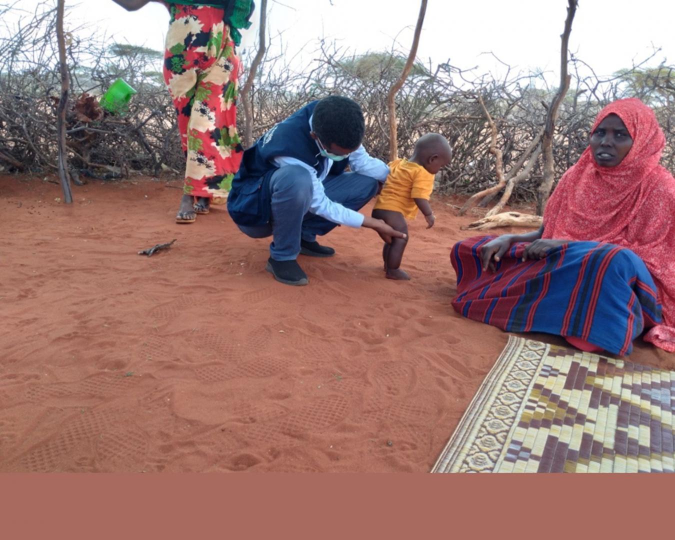 WHO Surveillance Officer Abdisalan Muktar Ali investigating and verifying of the Mohammed, the child that was suspected acute flaccid paralysis (AFP). 